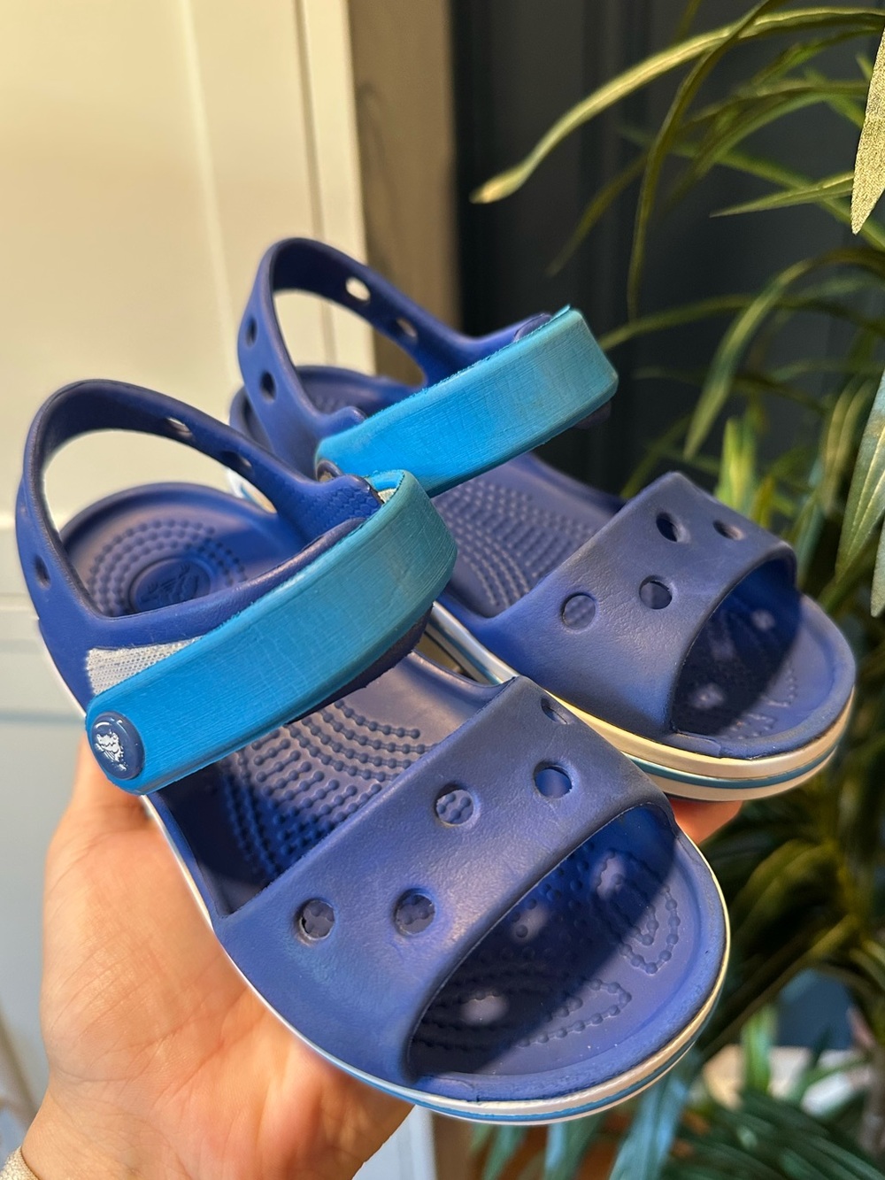 CROCS Kids Bayaband Sandals Blue Strap Sandals 9 little kids